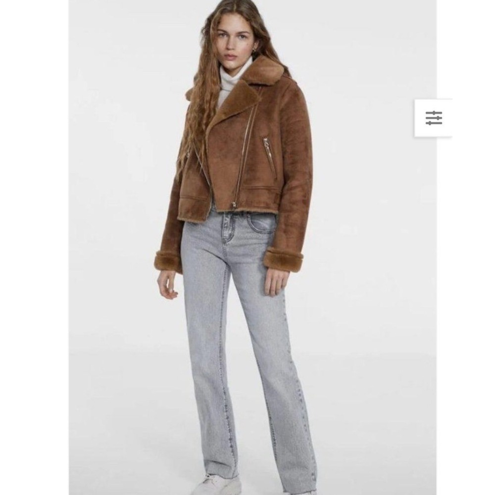 Lauren Ralph Lauren Brown Faux Shearling Jacket - Picture 2 of 10